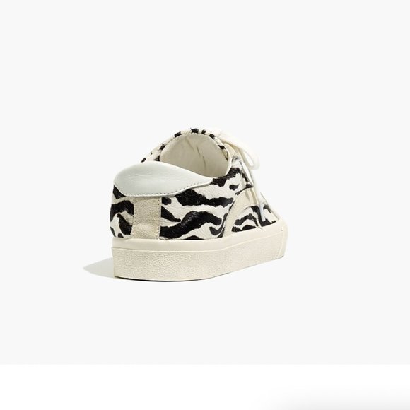 EUC Madewell Sidewalk Low-Top Sneakers in Zebra Calf Hair Size 6.5 - Picture 3 of 10